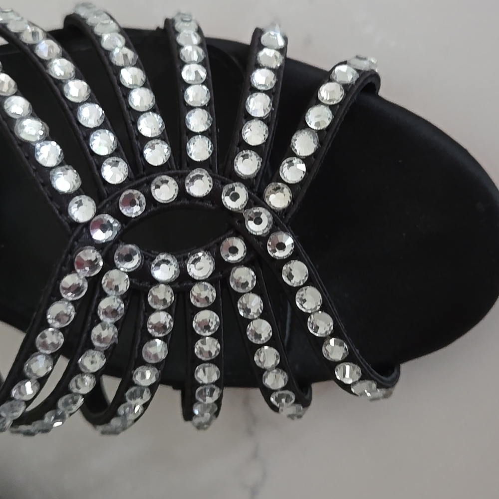 Aquazzura Black Heels with Crystal Straps - Picture 3 of 9